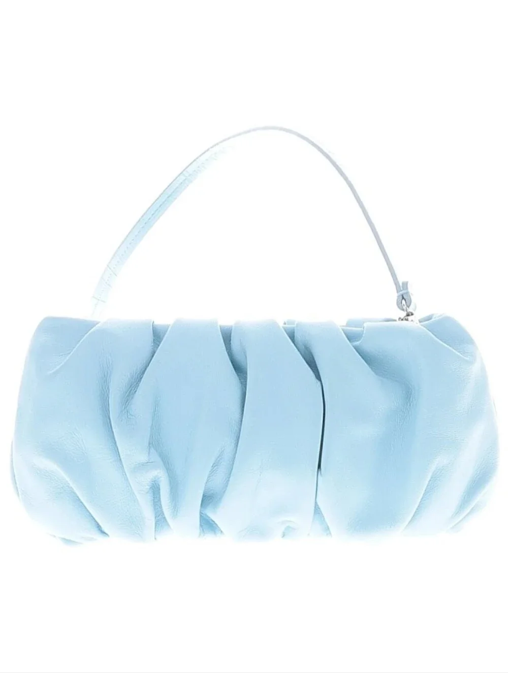 STAUD Light Blue Bean Ruched Shoulder Clutch